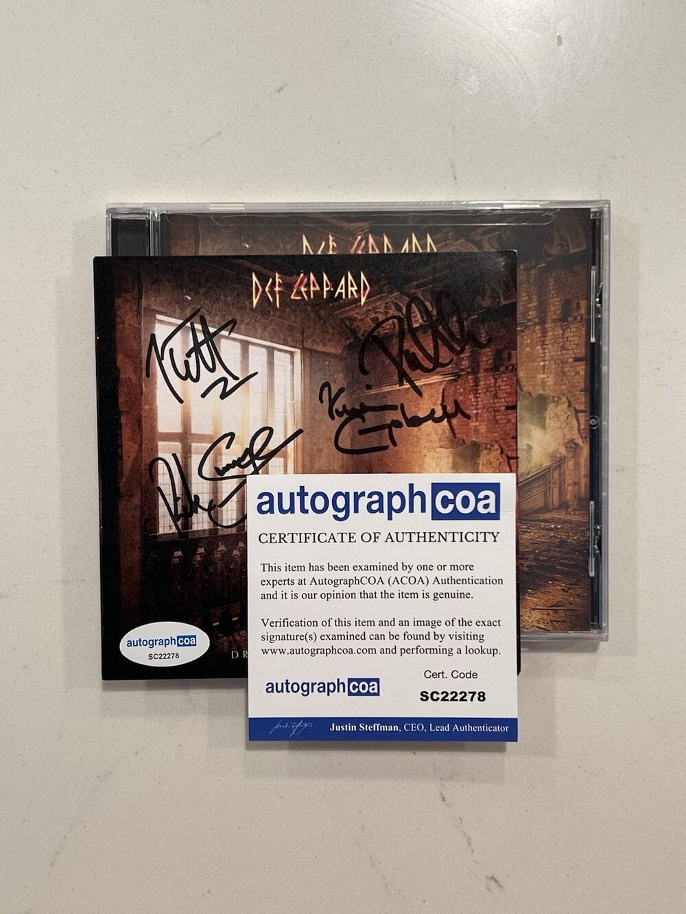 Def Leppard SIGNED Drastic Symphonies CD Autographed ACOA Authenticated #1